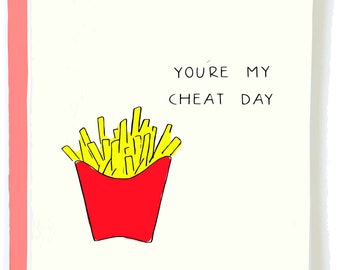 Cheat Day | Funny Birthday Card, Best Friend Card, Boyfriend birthday card, Card for Him, Girlfriend Card,  Best friend birthday card, food