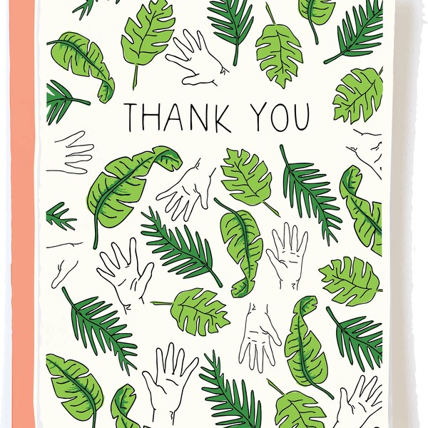 Thank You | Palm Tree Card, Palm Tree Print Card, Beverly Hills Card, California Card, Palm Frawns, Cute Thank You Card