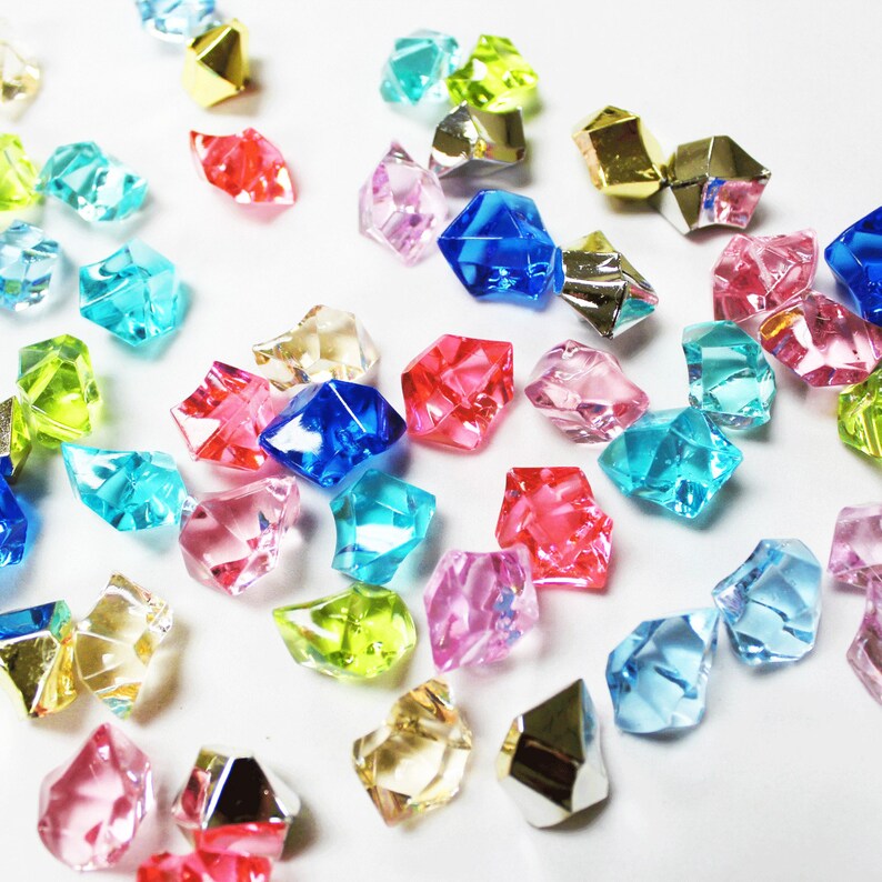 Assorted Acrylic Ice Rocks Gems Table Scatter Chips Plastic Etsy