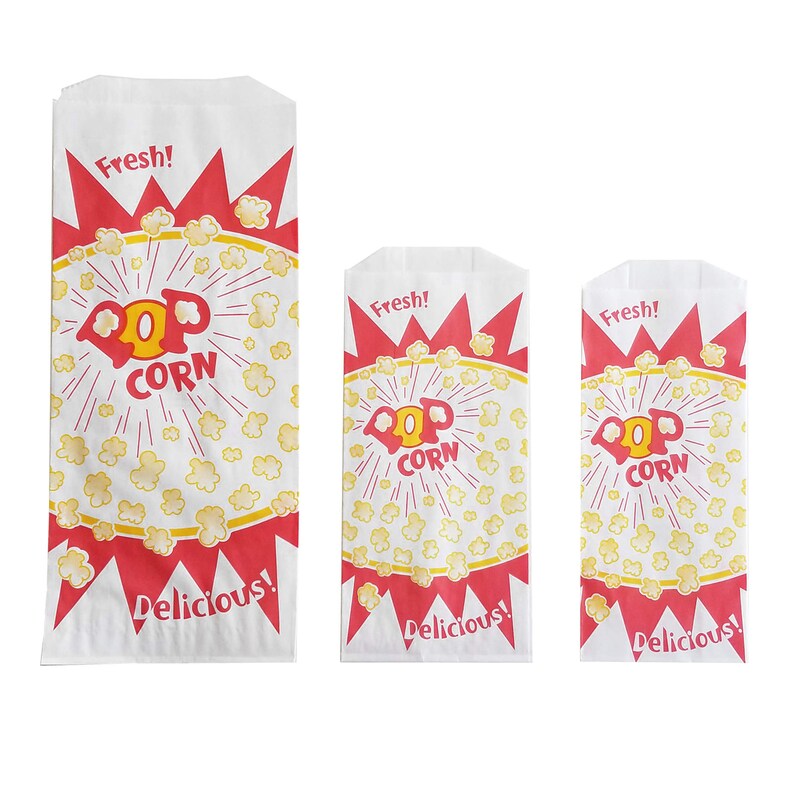EcoFriendly Classic Popcorn Bags Small / Med / Large Retro Etsy