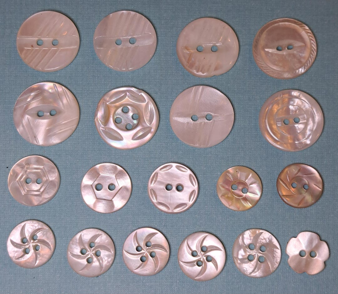 Antique Carved Mother of Pearl Buttons, Medium MOP Shell, Lot of 19 - Etsy