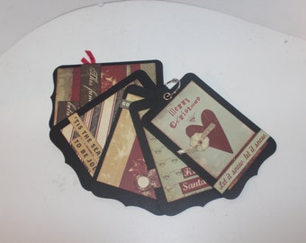 Christmas Tag Mini Album, 5 Chipboard Tags