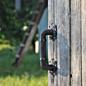 Front door handle Metal  handles Forged handles for doors gates wickets Hand forged  Handle for wooden doors Handle for iron gates