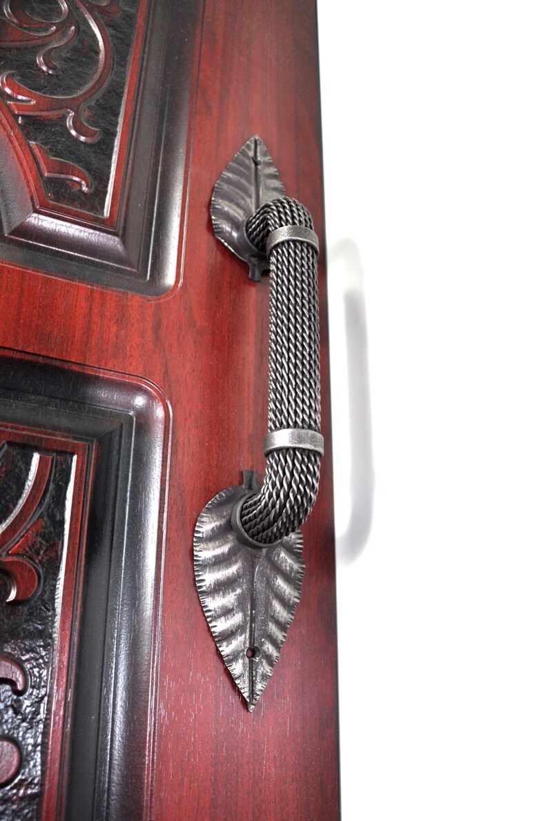 Wooden door pull Home decor Garage door handle Industrial iron door