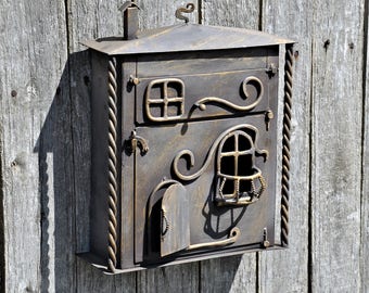 Mailbox post Forged Mailbox Ranch decor Cottage decor Rustik decor Home Closing Gift Housewarming gifts Country Home