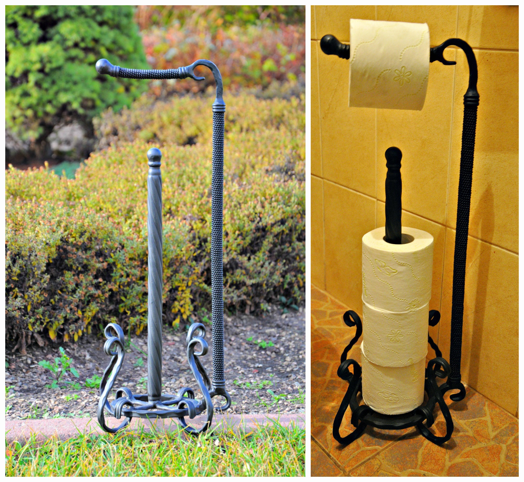 Paper holder Bathroom toilet accessories Home Decor Floor Etsy