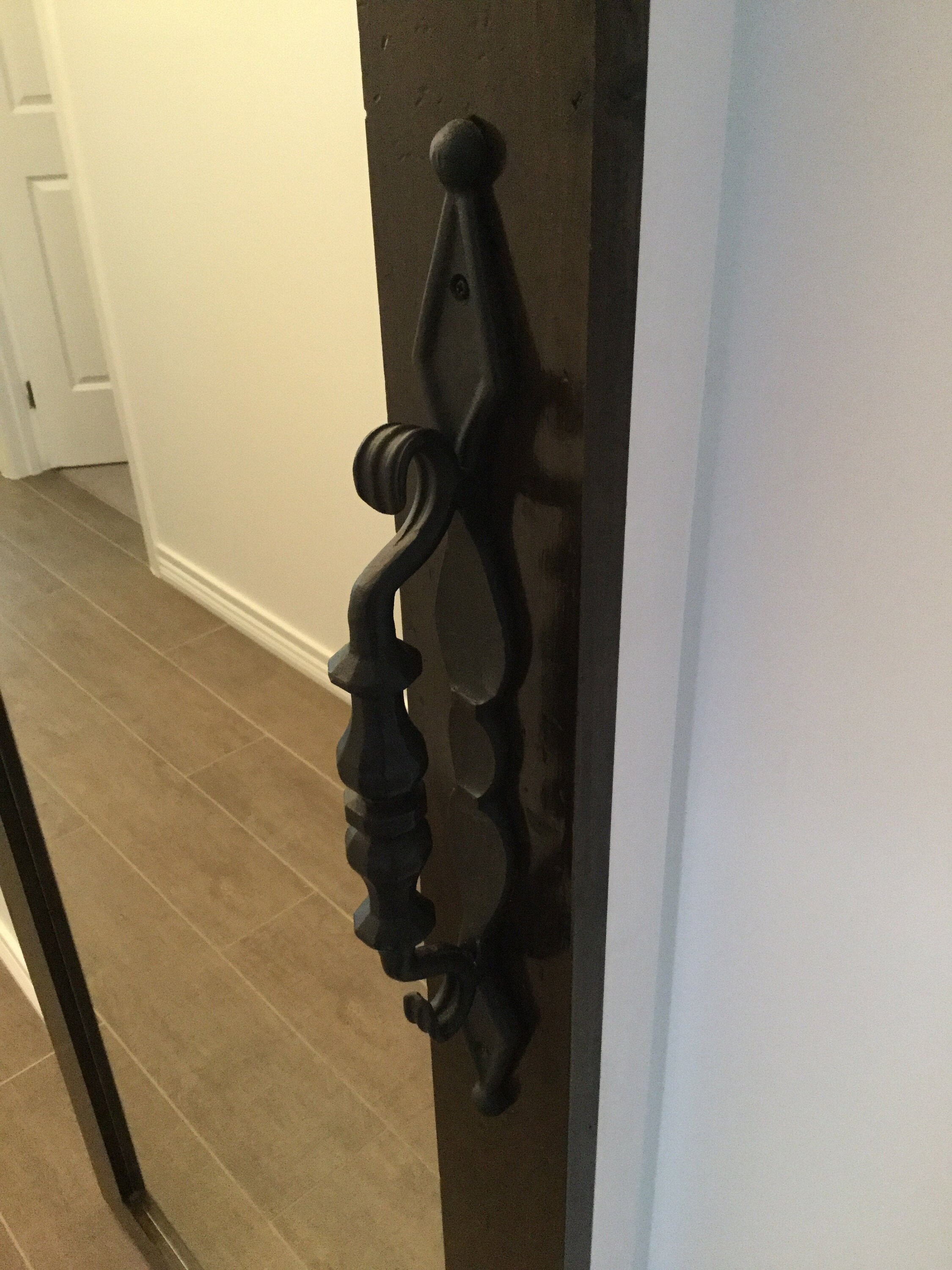 Wrought iron handle Barn door handle Metal handle Hand Etsy