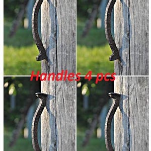 Griff 4 Stück, Eisenbahn Spike, Türgriff, Schlupftorgriff, alte Eisenbahn, Spike Knopf, antikes Vintage, altes rustikales wiederverwendetes Haus