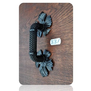 Wooden door pull, Forged door handles-Door knob-Metal door handle-Wrought iron handle for the front door-wicket-gate, Home decor