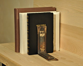 Cadeau de pendaison de crémaillère, Livres d’art Bookend, Décor en métal, Cadeau unique pour lui, Art en métal, Style Steampunk, Décor de salon, Style industriel