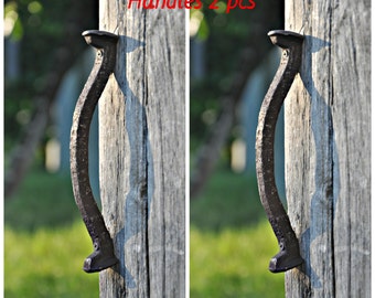 Maniglia 2 pezzi Decorazione ferroviaria Maniglia per porta Tirante in ferro battuto antico Porta in legno Pomello per porta vintage Chiodo ferroviario Maniglia in metallo Stile retrò