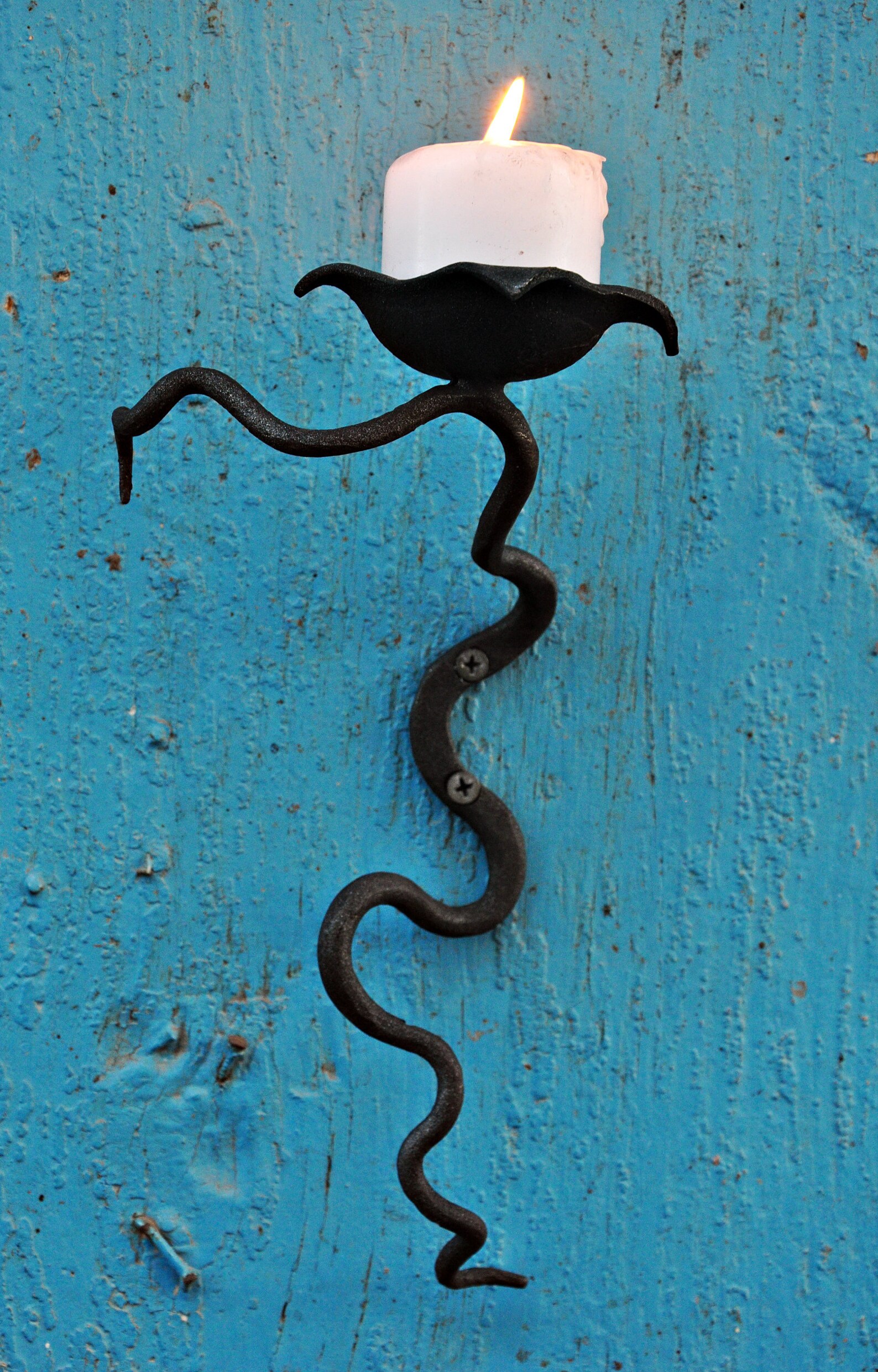 Set of 2 Candlesticks Metal candle holder Hand candle Etsy