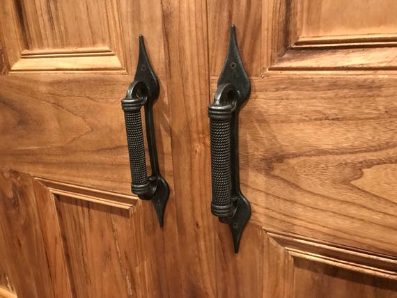 Hammered Copper Pull Barn Door Handle Front Door Handle Steel Etsy