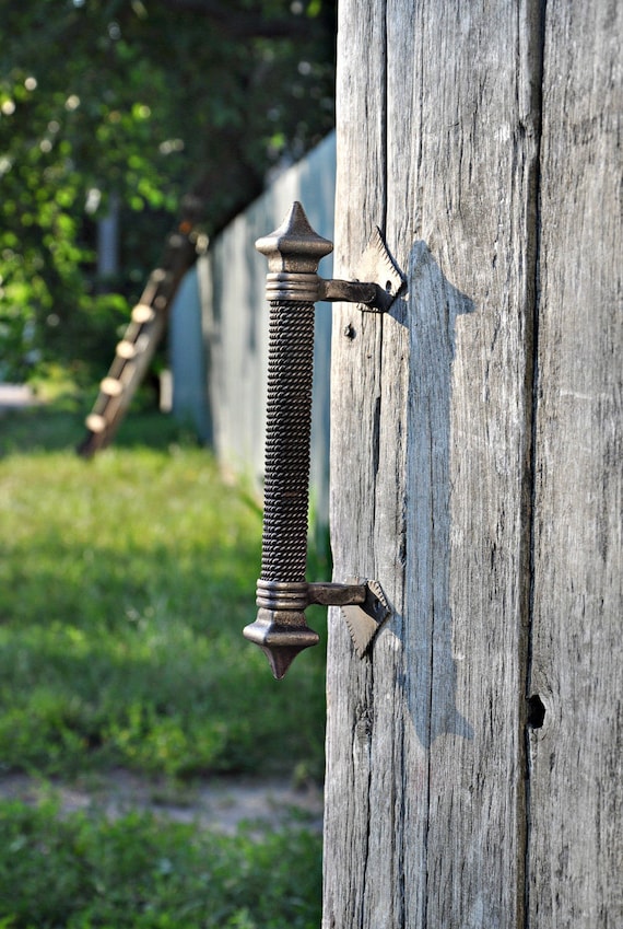 Handle 2 Pcs Wrought Iron Handle Front Door Handles Forged Etsy
