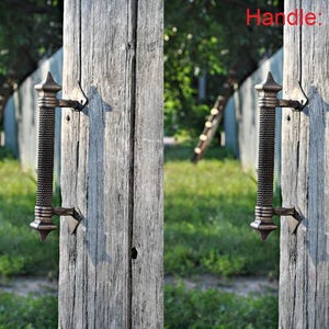 Handle 2 pcs Wrought iron handle-Front door handles-Forged door handle-Wrought iron gate handle-Wrought iron handle chinese style-Furniture