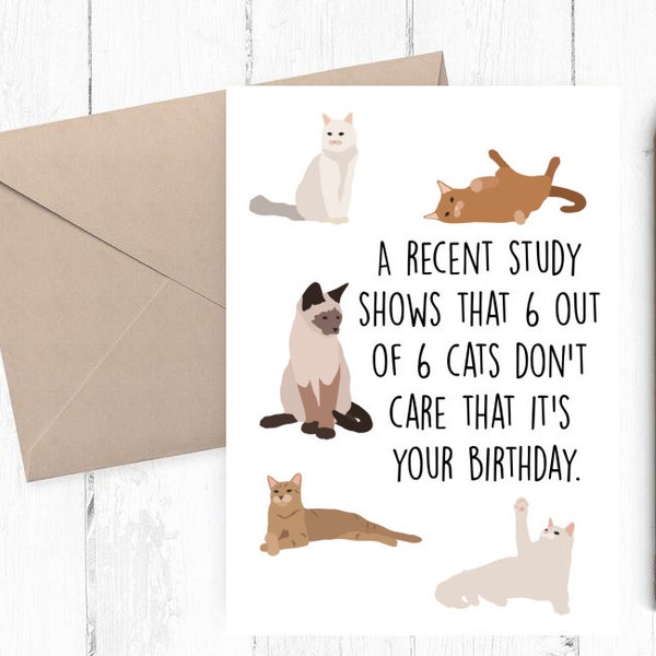 Funny birthday card, Birthday Printable Card, Funny cat printable birthday card, funny birthday card, instant download PNG PDF 5x7