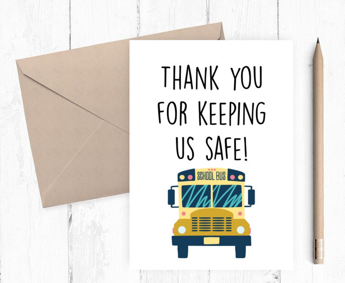 Bus Driver Card Printable Card for Bus Driver Instant Etsy