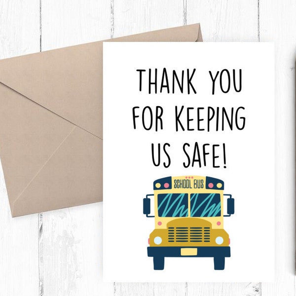 Bus Driver Card, Printable Card for bus driver, Instant Download, Printable Appreciation Gift From Student 5X& PDF JPG