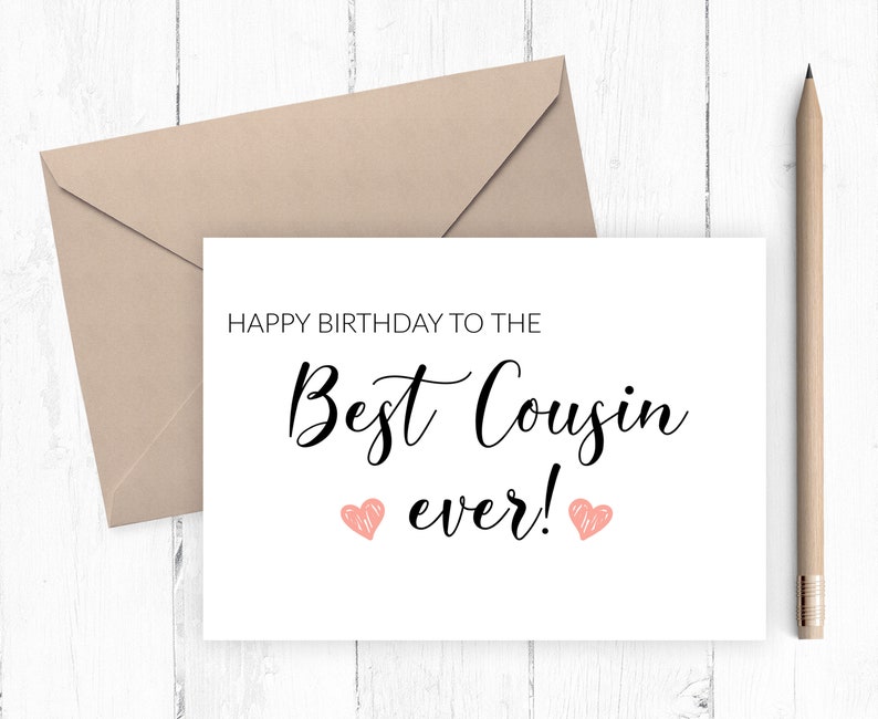 Birthday Card for Cousin Printable Cousin Birthday Card - Etsy