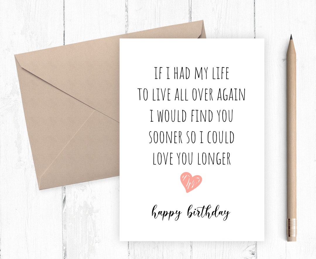 Romantic Birthday Card, Birthday Card for Girlfriend/wife, Birthday ...