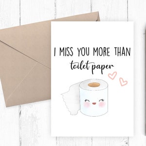 Mis je kaart, afdrukbare mis je kaart, quarantainekaart, ik mis je kaart, Instant Download, Inclusief envelopsjabloon, 5x7
