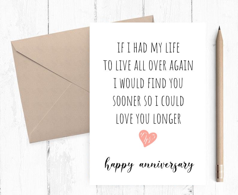 Romantic Anniversary Card, Anniversary Card for Girlfriend/wife ...