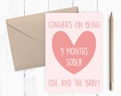 Printable Funny Baby Shower Card, Baby Shower Card, Instant Download, 5x7 PDF JPG, pregnancy announcement printable