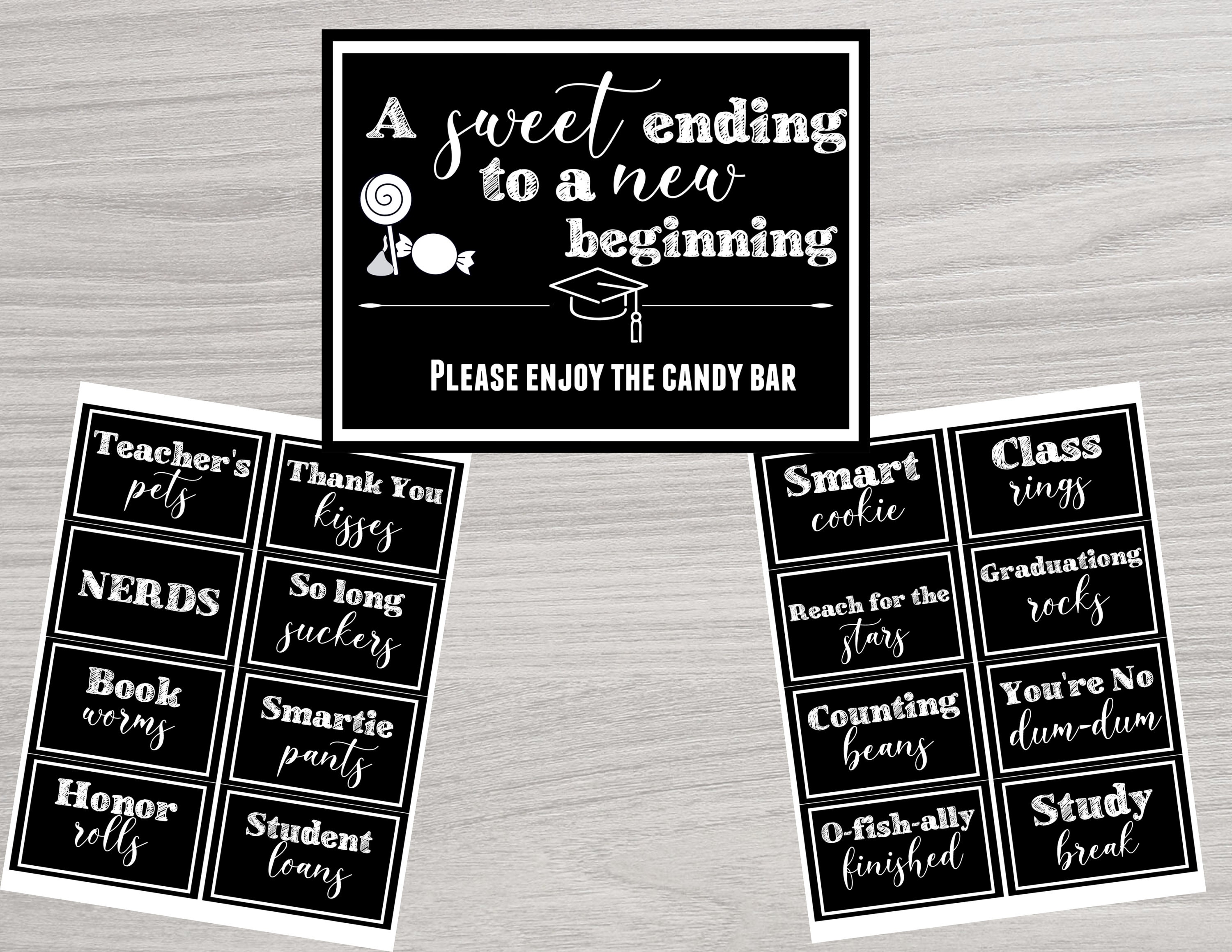 Graduation Candy Buffet Labels and Sign, Graduation Party Decor, Cand…