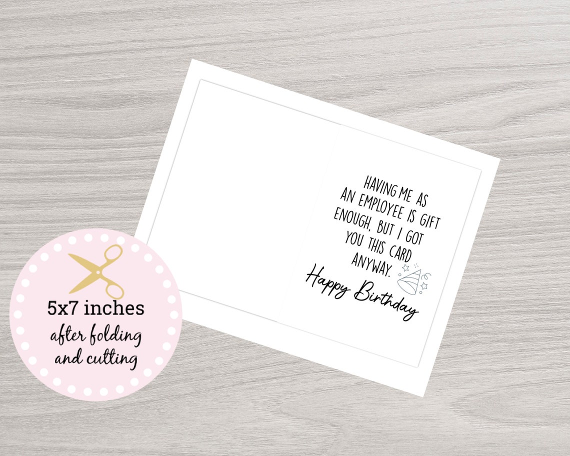 Funny Happy Birthday Boss Card Printable Only Boss Birthday - Etsy