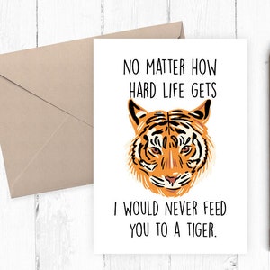Tarjeta de aniversario divertida, tarjeta imprimible de tigre, tarjeta de aniversario imprimible divertida, tarjeta de cumpleaños divertida, descarga instantánea PNG PDF 5x7