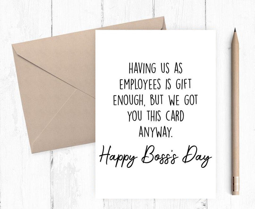 Printable Boss #39 s Day Card Happy Boss Day From Us Boss #39 s Day Card 5x7