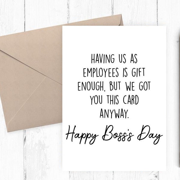 Printable Boss's Day Card, happy Boss Day from Us, Boss's Day Card, 5x7 PDF JPG Includes Printable Envelope Template