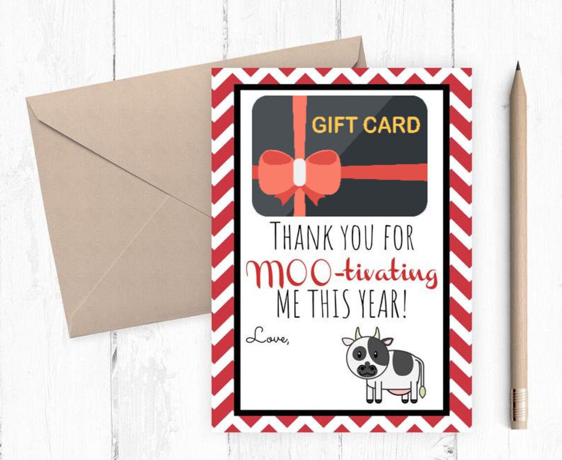 Fast Food Chicken Gift Card Printable Teacher Gift Card Etsy