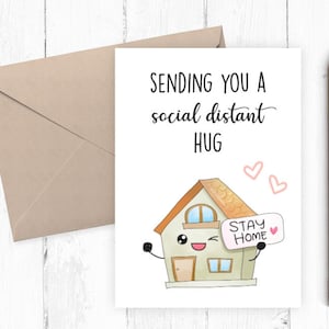 Miss you card, Printable miss you card, Quarantine Card, Tu me manques carte, Téléchargement instantané, Modèle d'enveloppe inclus