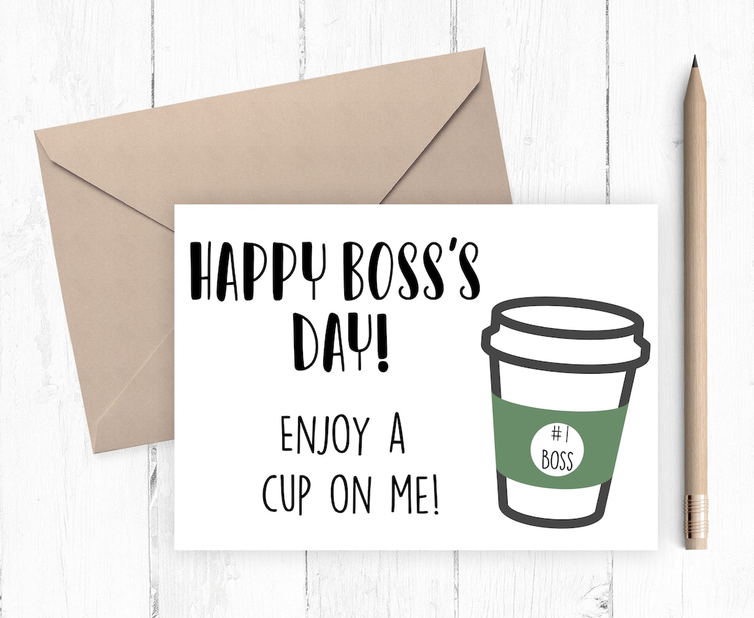 Printable Boss's Day Card, Happy Boss Day Card, Boss's Day Card, 5x7 ...