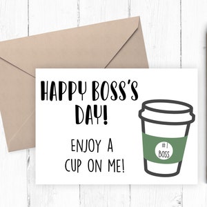 Printable Boss's Day Card, Happy Boss Day Card, Boss's Day Card, 5x7 ...