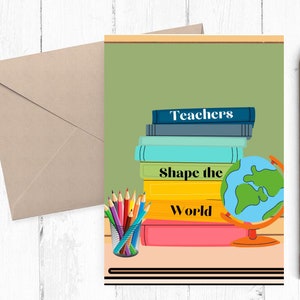 Card for Teacher, printable card for teacher, thank you teacher card, instant download 5x7 pdf png