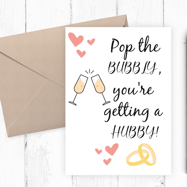 Bride to be card, bridal shower card, printable engagement card, engagement part, congratulations card PDF JPG 5x7