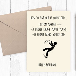 Cartão de aniversário engraçado para envelhecer, cartão para impressão de aniversário, cartão de aniversário engraçado, download instantâneo PNG PDF 5x7
