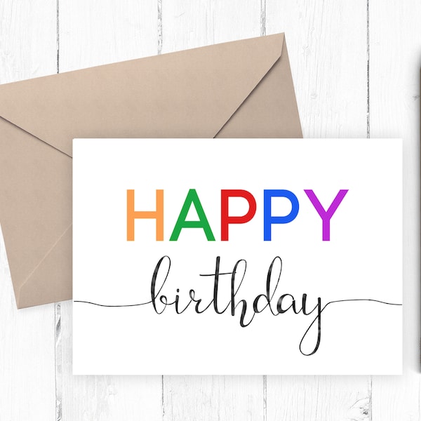 Happy Birthday 8x11 Printable - Etsy