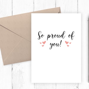 Zo trots op je kaart, afstudeerkaart, promotiekaart, Instant Download, afdrukbare Congrats Card, 8x10 5x7 JPG PDF