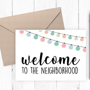 Bienvenido a la tarjeta imprimible del Barrio, tarjeta de bienvenida imprimible, descarga instantánea PNG PDF 5x7