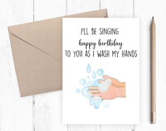 Birthday Quarantine Card, Social Distancing Card, Birthday Card, Funny Birthday Card, Printable Quarantine card, pdf png 5x7
