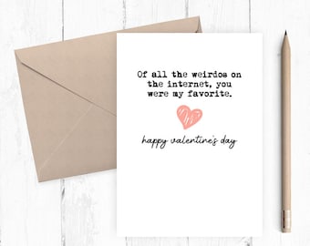 Funny Valentine's Day Card, Romantic Love You card, Printable Online Dating card, card for her, card for him, instant download PDF 5x7