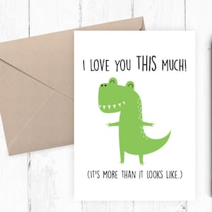 Tarjeta divertida Love You, tarjeta de aniversario imprimible, tarjeta, tarjeta para ella, tarjeta para él, descarga instantánea PNG PDF 5x7