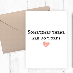 Carte de deuil, carte de sympathie, carte de pensée, carte de condoléances, carte de fausse couche, parfois il n'y a pas de carte de mots, JPG PDF