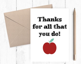 End of Year card for Teacher, teacher appreciation card, printable card for teacher, thank you teacher card, instant download 5x7 pdf png