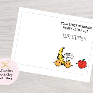 Funny Happy Birthday Card, Printable Humor Happy Birthday Card, Instant ...