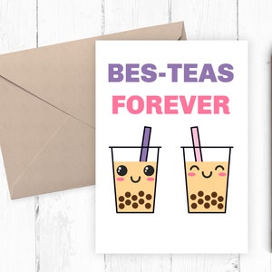 Linda tarjeta de amistad, tarjeta de amistad divertida, tarjeta solo porque, tarjeta para cualquier ocasión, tarjeta para amigo, mejores tés para siempre, 5x7 PDF JPG