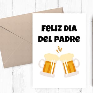 Spanish Happy Father's Day Card, Printable Father's Day Card, Feliz Dia Del Padre Card, Includes Printable Envelope Template, 5x7 JPG PDF